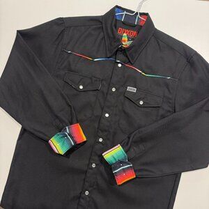 Dixxon Mens 'The Mariachi' Long Sleeve Pearl Snap Button Shirt M Mexican Blanket